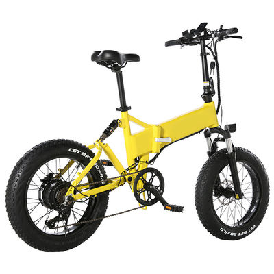 28MPH Yağ Lastik Katlanabilir Elektrikli Bisiklet, 6061Alu 7 Hız Elektrikli Bisiklet